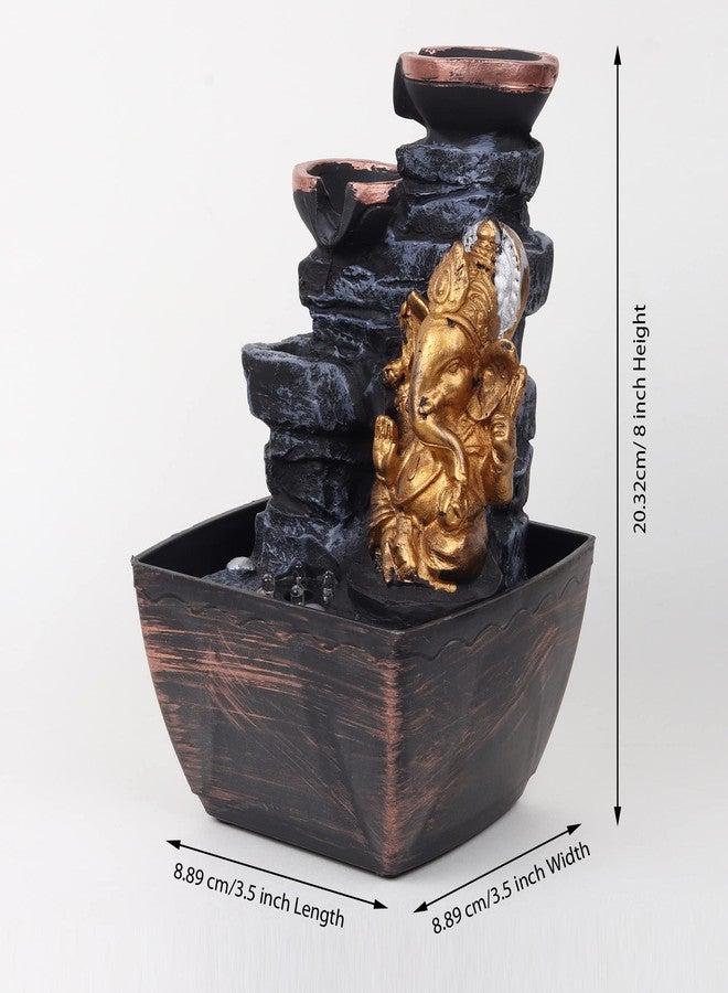 VIVARS Multicolor Ganesha Water Fountain for Home Decor - Indoor polyresin showpiece for Living Room Table - Aesthetic Home Decoration Items - Image 2